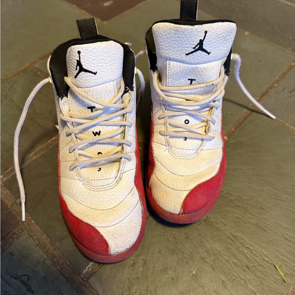 Jordan Sneakers Red and White High-Top Basketball Shoes